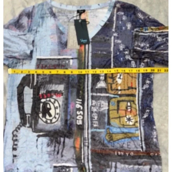 Shana Crushed Right To Education Tunic Women's Size M Purple Travel Art To Wear - Picture 4 of 13